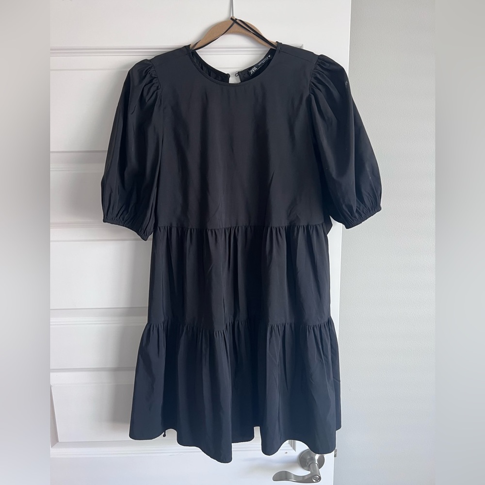 Zara Black Open Back Mini Dress